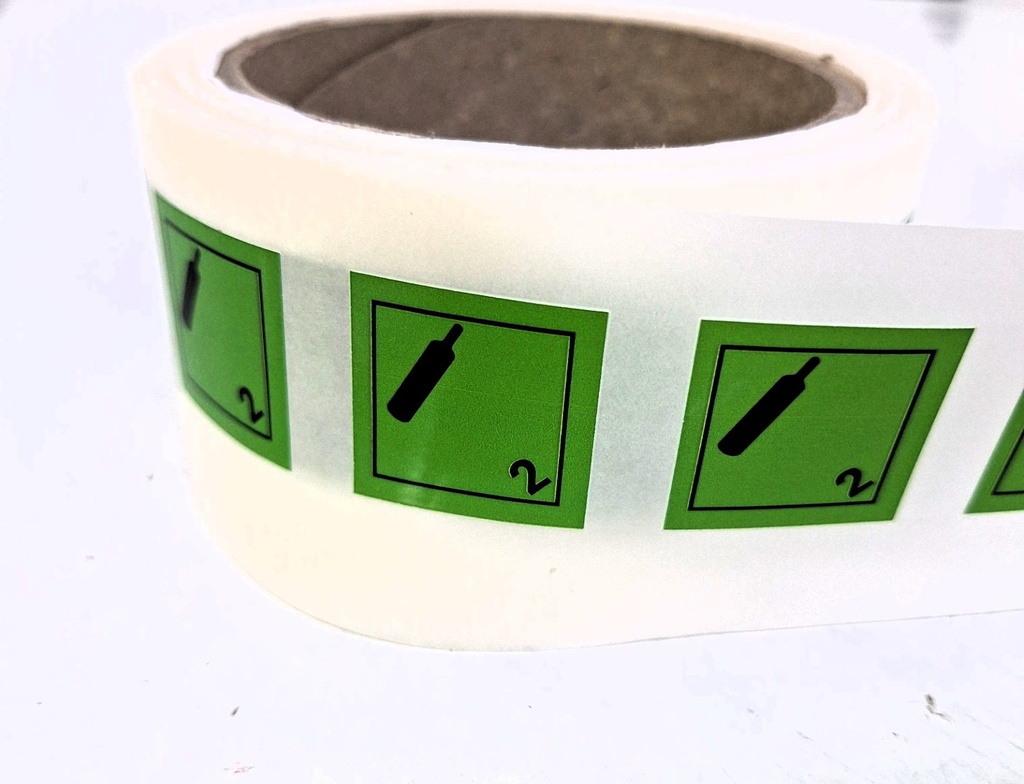 CLASE 2.2 GASES NO INFLAMABLES PP - 25x25 MM - Bobina 
