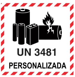 BATERIA DE LITIO UN 3481 - 100X100 mm - BOBINA PERSONALIZADA