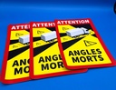 ETIQUETA IMANTADA "ATTENTION ANGLES MORTS" CAMIONES - ÁNGULOS MUERTOS - SOPORTE IMANTADO