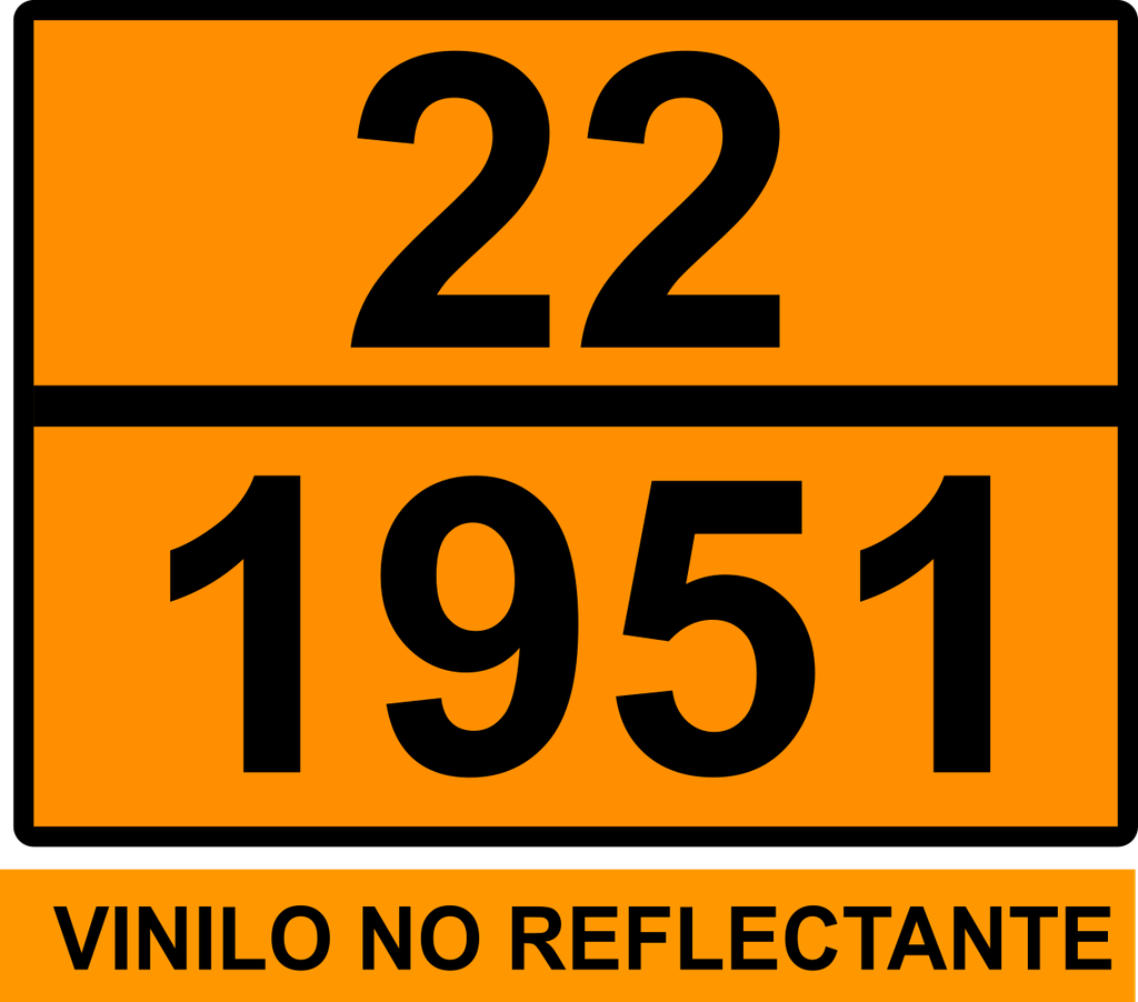 PANEL NARANJA 400X300 NO REFLECTANTE TEXTO: 22 / 1951
