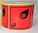 CLASE 3 LIQUIDOS INFLAMABLES 100X100 MM 