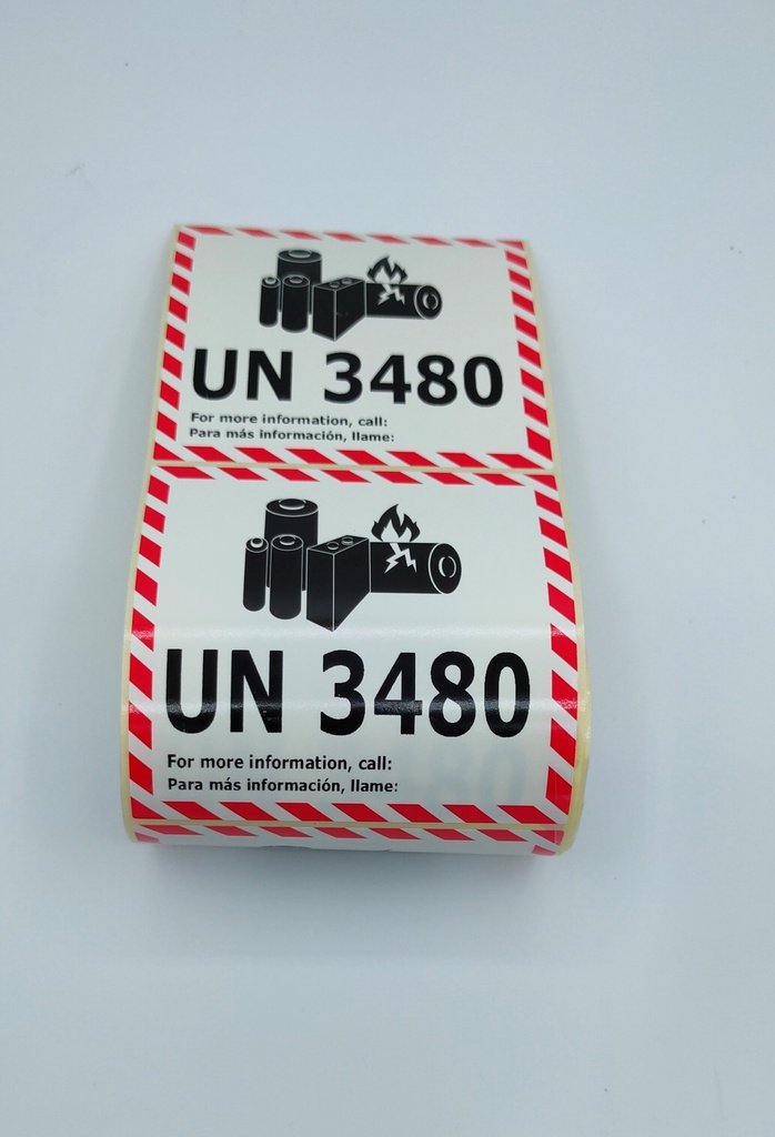 BATERIA DE LITIO UN 3480 - 100X100 mm - BOBINA