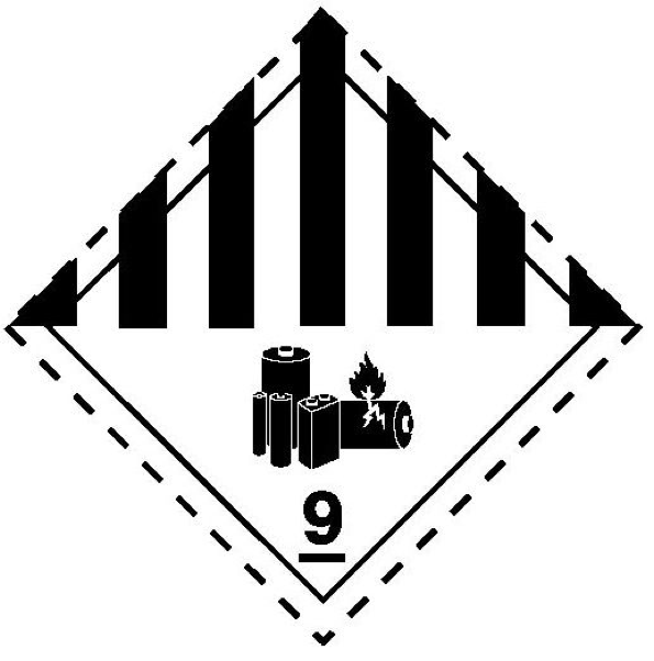 CLASE 9A ADR BATERIAS/ PILAS 250x250mm - Bobina