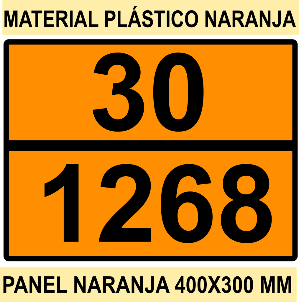 PANEL NARANJA 400X300 Polipropileno Adhesivo -   TEXTO PERSONALIZADO LINEA HORIZONTAL - HOMOLOGADO - BOBINA 50 Unidades