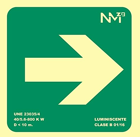 SEÑAL SALIDA FLECHA BIDIRECCION IZQUIERDA y DERECHA 420x420 mm - PVC 0,7MM CLASE B DISTANCIA DE VISION 10M 