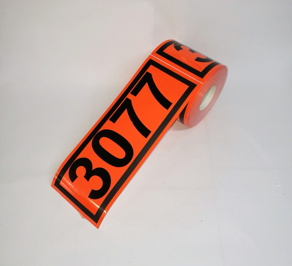 PANEL NARANJA 300X120 MM UN+NUM PERSONALIZADO- Bobina 