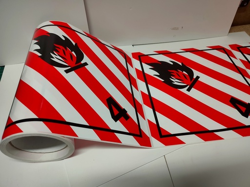 [PL006] CLASE 4.1 SÓLIDOS INFLAMABLES 250X250 R50