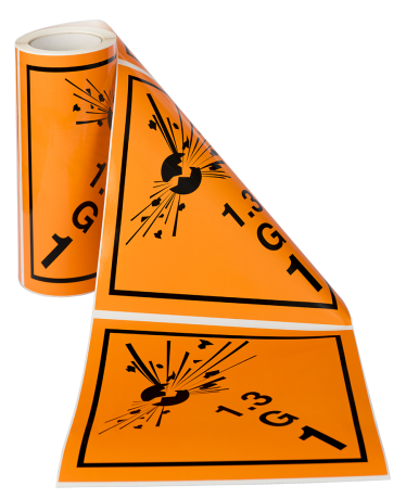 CLASE 1 MATERIAS Y OBJETOS EXPLOSIVOS 300X300 MM BOBINA