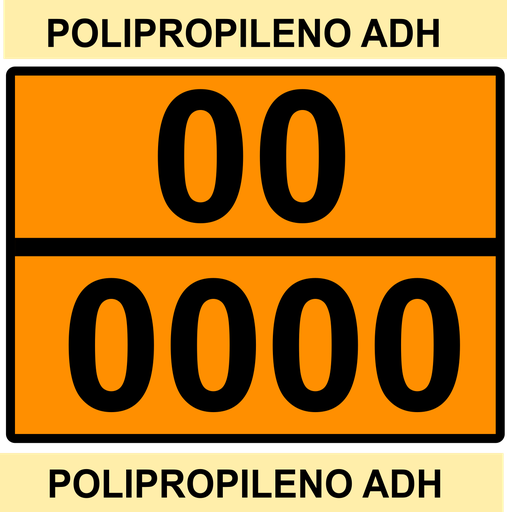 PANEL NARANJA 400X300 Polipropileno Adhesivo -   TEXTO PERSONALIZADO LINEA HORIZONTAL - HOMOLOGADO - BOBINA 50 Unidades