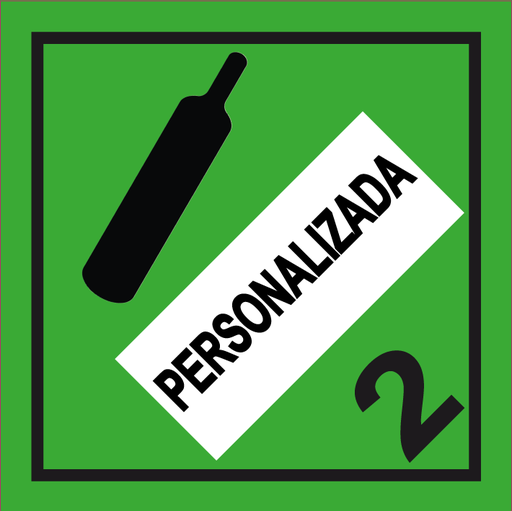 CLASE 2.2 GASES NO INFLAMABLES 250x250mm PERSONALIZADA