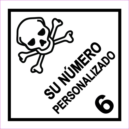 CLASE 6.1 MATERIAS TÓXICAS ( NUMERACIÓN INTERIOR) 250x250mm Bobina 